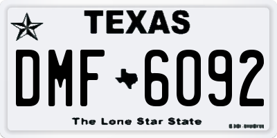 TX license plate DMF6092
