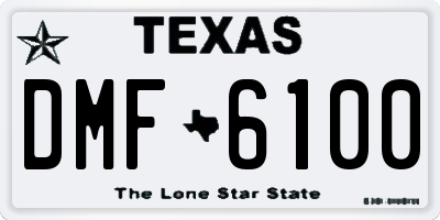 TX license plate DMF6100