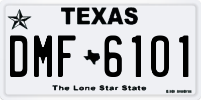 TX license plate DMF6101
