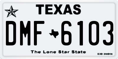 TX license plate DMF6103