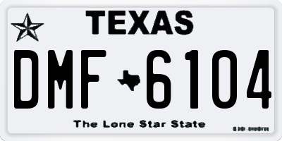 TX license plate DMF6104