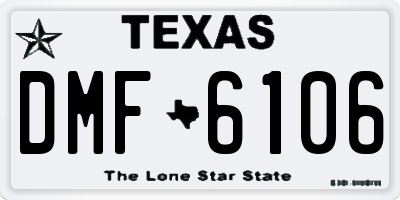 TX license plate DMF6106