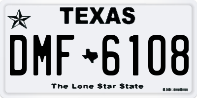 TX license plate DMF6108