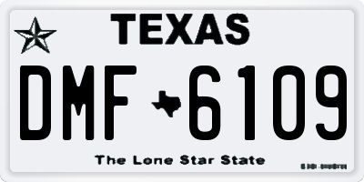 TX license plate DMF6109