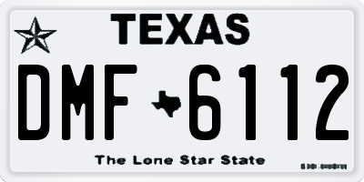 TX license plate DMF6112