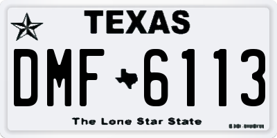 TX license plate DMF6113