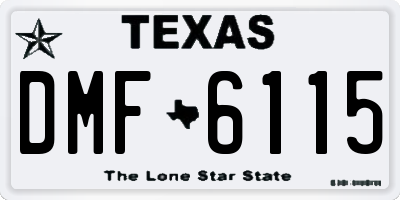 TX license plate DMF6115