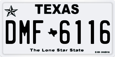 TX license plate DMF6116