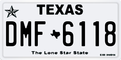 TX license plate DMF6118