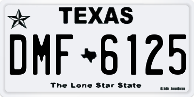 TX license plate DMF6125