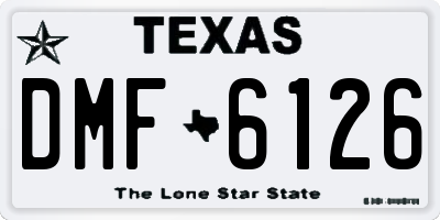 TX license plate DMF6126