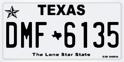 TX license plate DMF6135