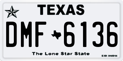 TX license plate DMF6136