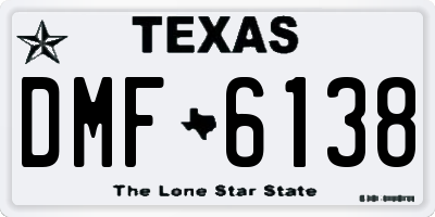 TX license plate DMF6138