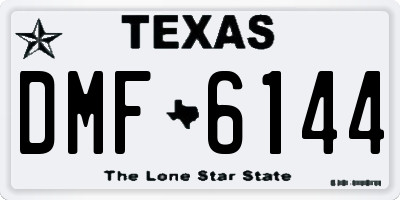 TX license plate DMF6144