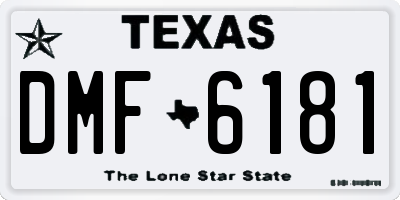 TX license plate DMF6181