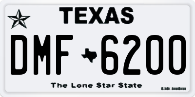 TX license plate DMF6200