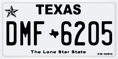 TX license plate DMF6205