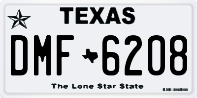 TX license plate DMF6208