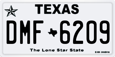 TX license plate DMF6209