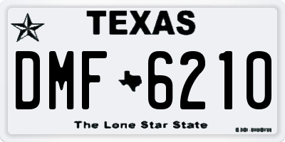 TX license plate DMF6210