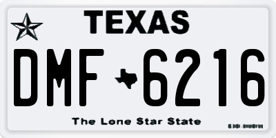 TX license plate DMF6216