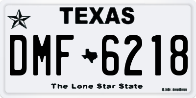 TX license plate DMF6218