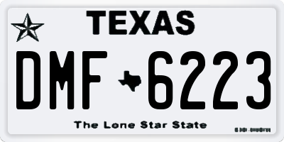 TX license plate DMF6223