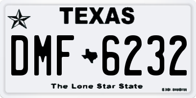 TX license plate DMF6232