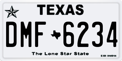 TX license plate DMF6234