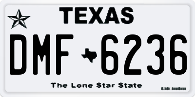 TX license plate DMF6236
