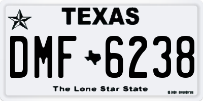 TX license plate DMF6238