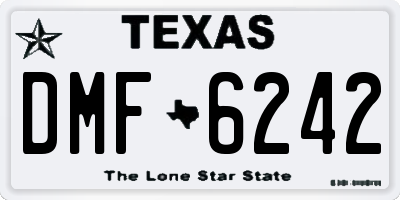 TX license plate DMF6242