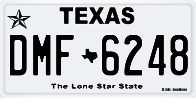 TX license plate DMF6248