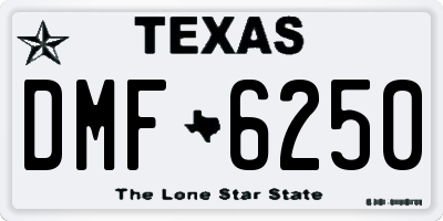 TX license plate DMF6250