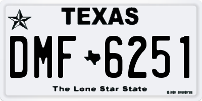 TX license plate DMF6251