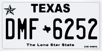 TX license plate DMF6252