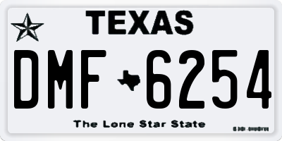 TX license plate DMF6254