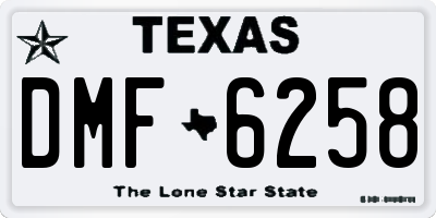 TX license plate DMF6258