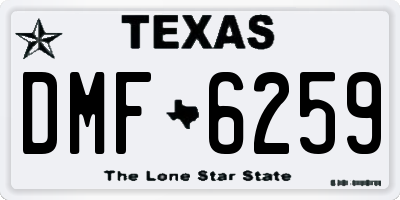 TX license plate DMF6259
