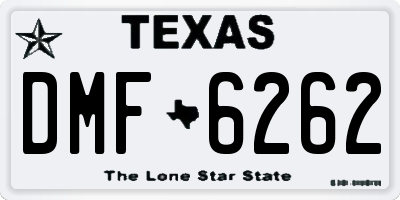 TX license plate DMF6262