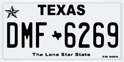 TX license plate DMF6269