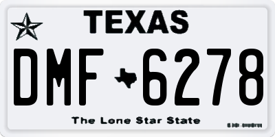 TX license plate DMF6278
