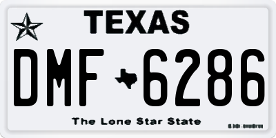 TX license plate DMF6286