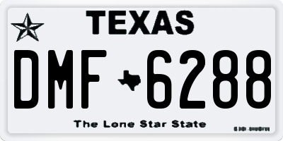 TX license plate DMF6288