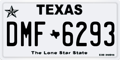 TX license plate DMF6293