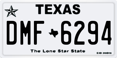 TX license plate DMF6294