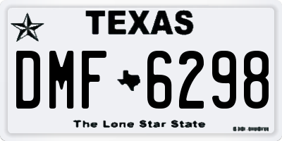 TX license plate DMF6298