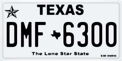 TX license plate DMF6300
