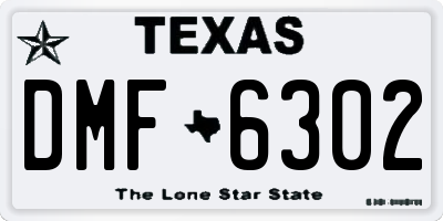 TX license plate DMF6302